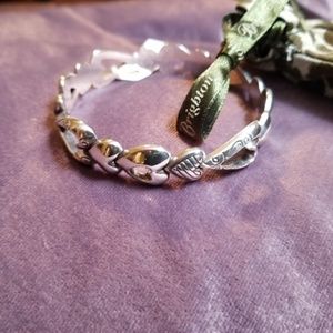 Brighton Huntington heart bangle bracelet w bag.